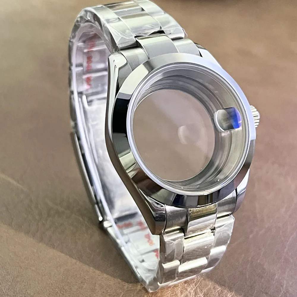 Полированный корпус 39 мм, подходит для автоматических механических аксессуаров для механизмов Nh35, сапфировое стекло, даты и нержавеющей стали
