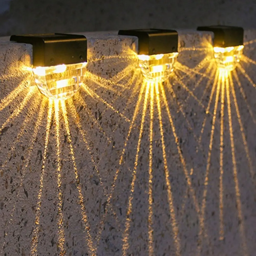 New Wireless Outdoor Solar Lights Warm Light Waterproof Solar Step Light Timer Off Landscape Lamp Swimming Pool