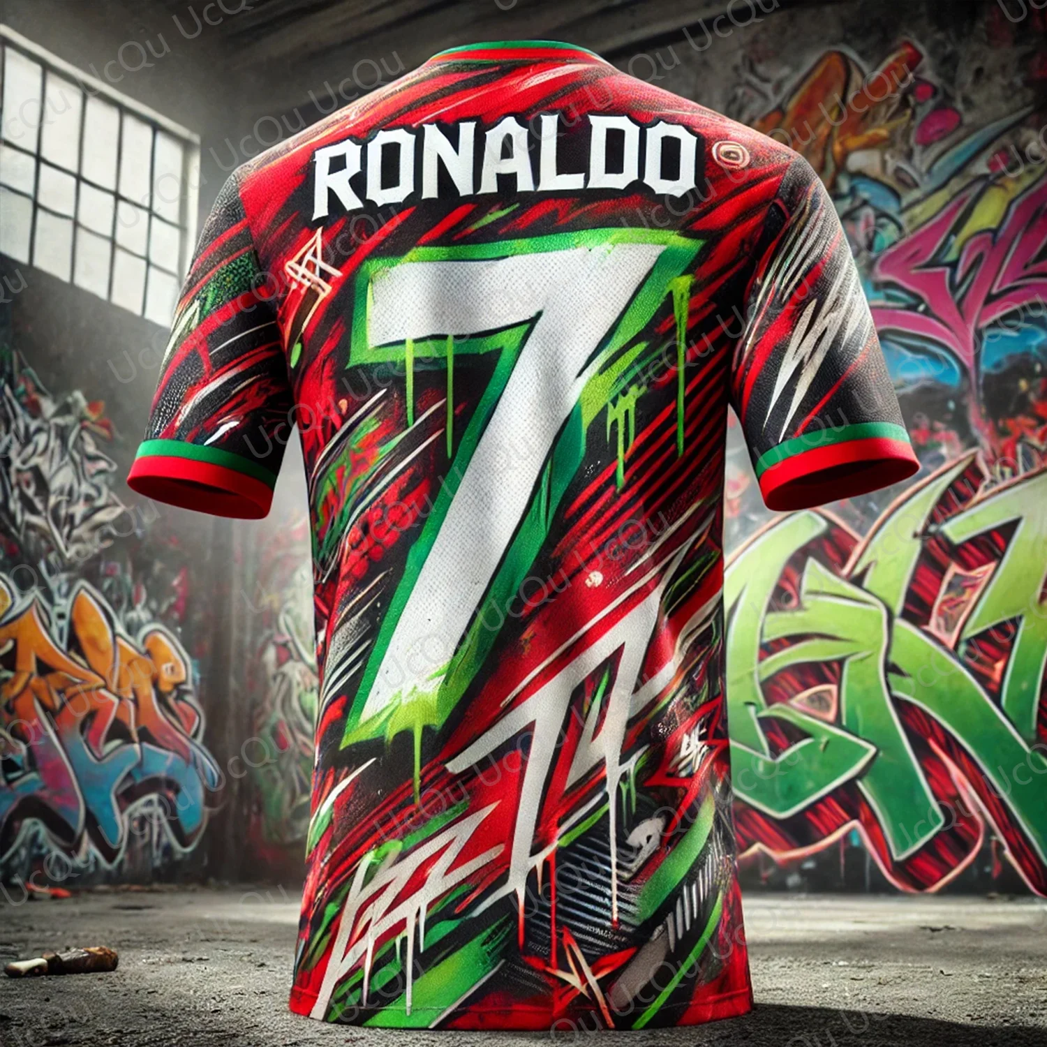 2025 New Arriavl Summer Siu The Street Graffiti Ronaldo 7 CHATGPT Design Football Jersey Oversized O-neck Soccer Tee