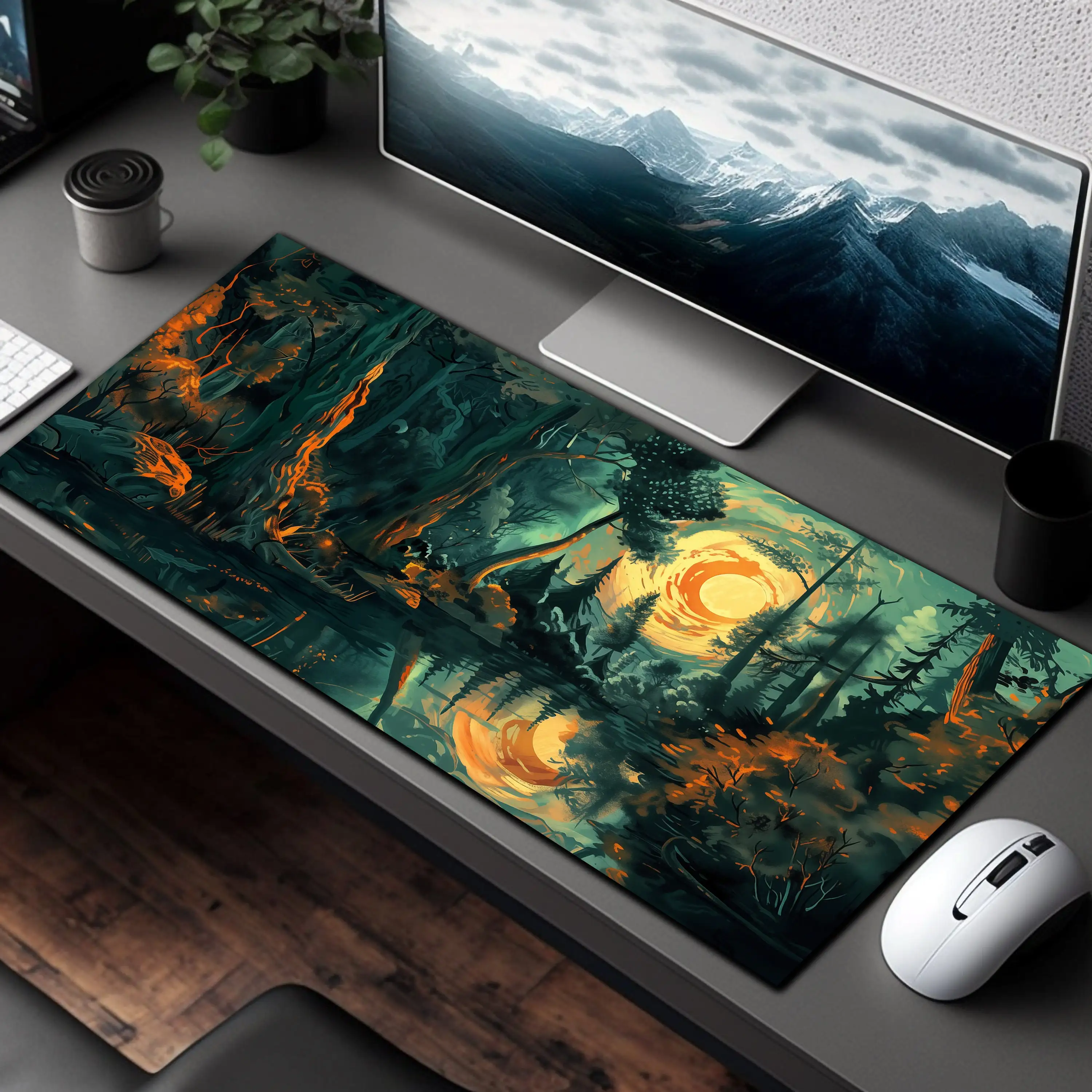 Forest and River Desktop Decoration,beautiful Natural Desktop Decoration,teacher Gift,gaming Mouse Pad,perfect Gift for Friends.