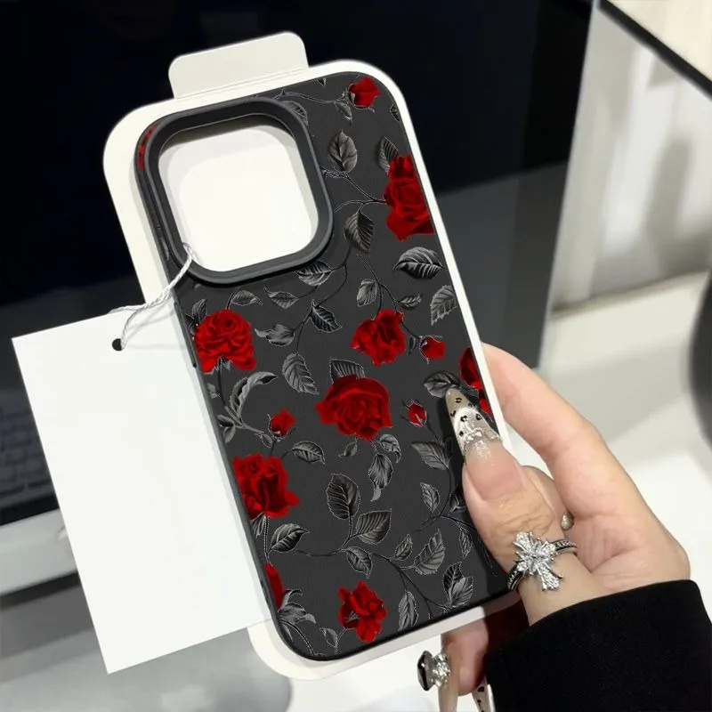 Red Rose Black Vine Case For Samsung A05S A06 A07 A15 A16 A17 A34 A35 A53 A54 A55 S23 S24 FE S25 S26 Ultra A26 A36 A56 Case