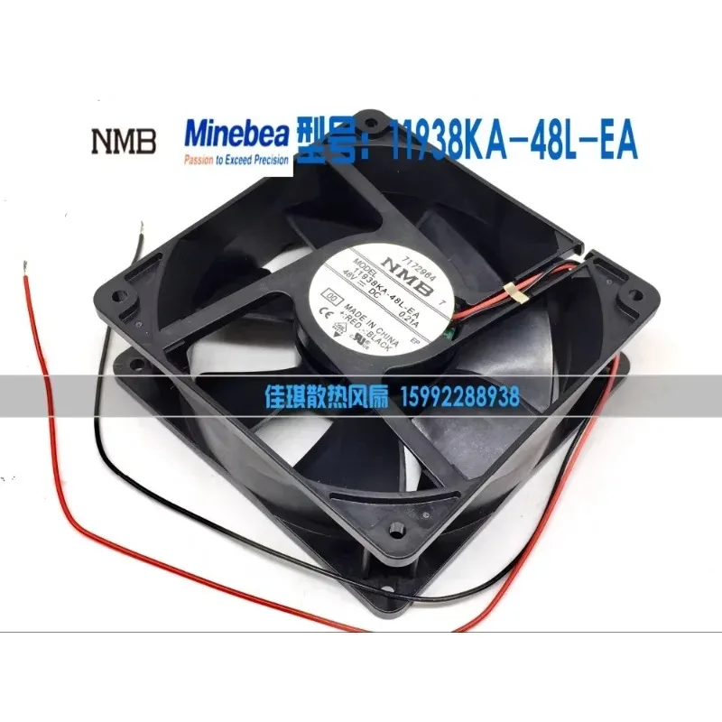 

NMB-MAT 11938KA-48L-EA-00 DC 48V 0.21A 120x120x38mm 2-Wire Cooling Fan