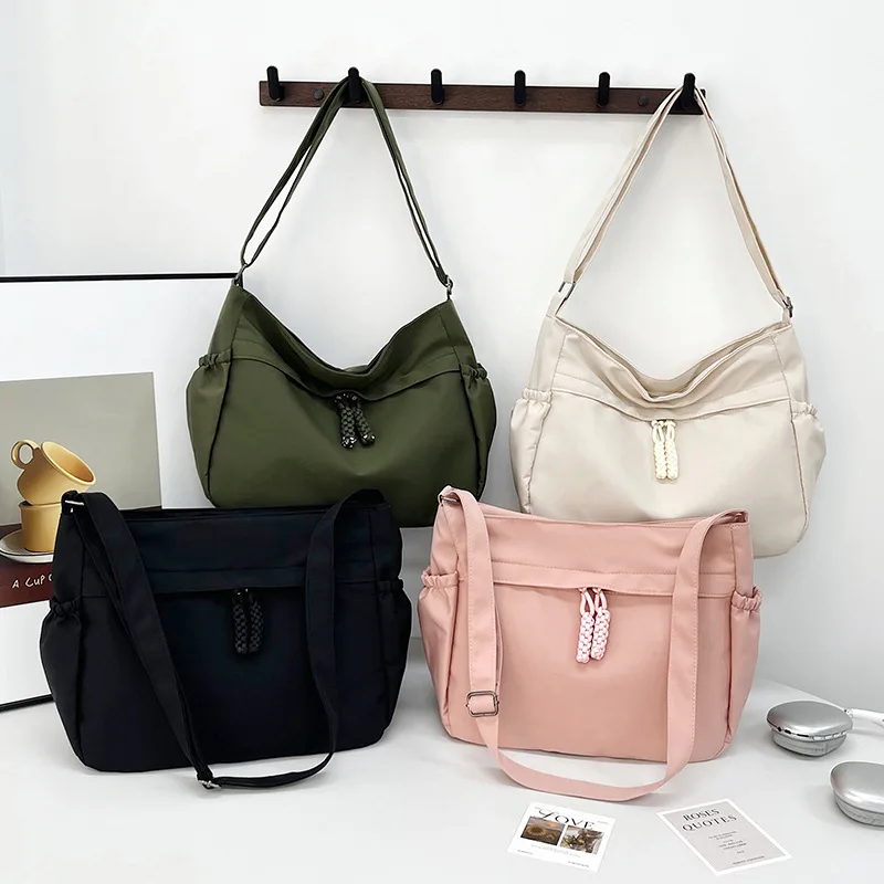 

Double Sided Pocket Canvas Bag, Nylon Underarm Shoulder Bag, Fashionable Messenger Bags for Women's Daily Use Work Travel Outing