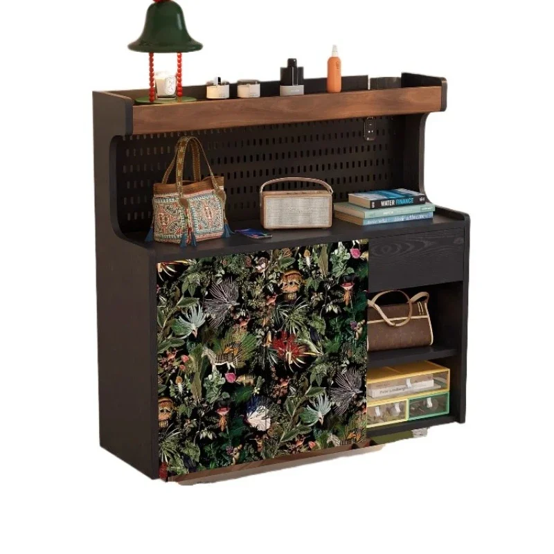 

French retro Mori shoe cabinet, multi-layer shoe cabinet in the home entrance aisle, solid wood porch