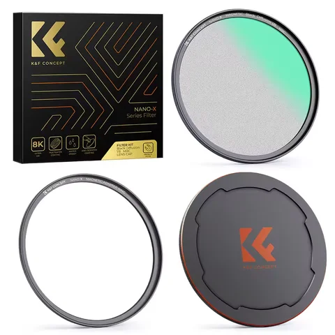 K & F 컨셉 마그네틱 블랙 미스트 확산 1/4 1/8 렌즈 필터, 마그네틱 어댑터 링 및 렌즈 캡 포함, 49mm, 52mm, 58mm, 62mm, 67mm, 72mm, 77mm, 82mm