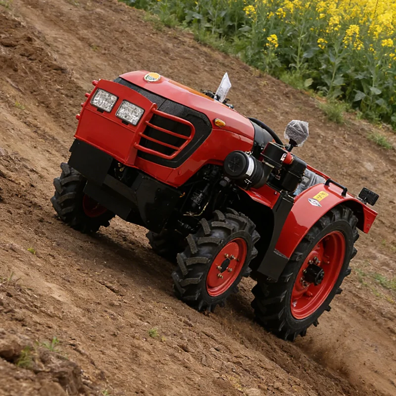 

Customized Four Wheel Diesel Tractor Equipped with Small Wheel Rotary Tiller and Farm Mini Cultivator