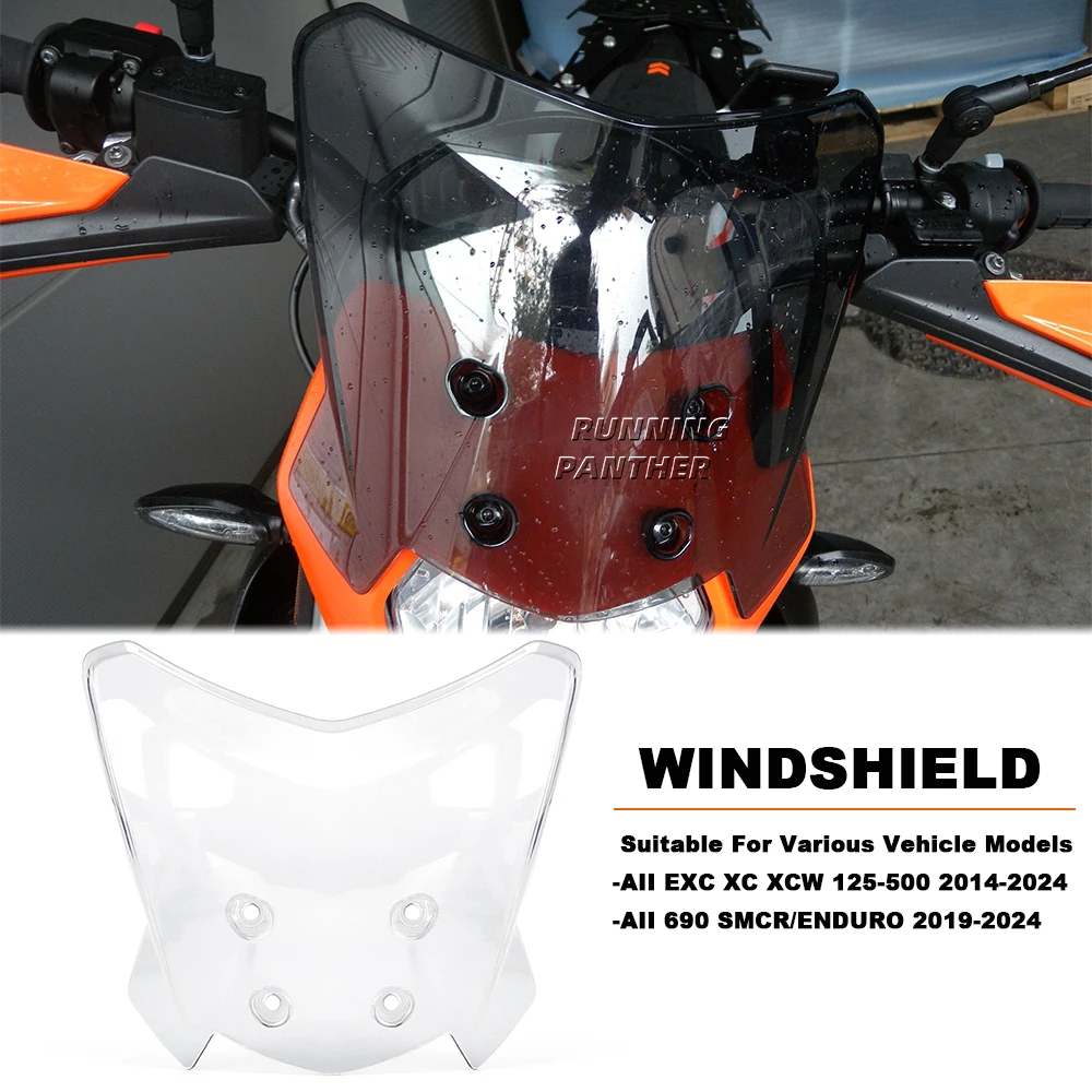 For All 690 SMC R ENDURO / EXC XC XCW 125-500 / Motorcycle Windshield Windscreen Wind Deflector