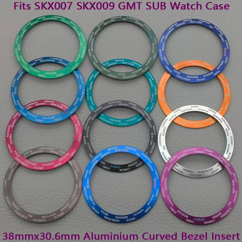 

38mm Aluminum Bezel Insert NH35 Case Bezel Ring Fits SKX007 SKX009 SRPD SUB GMT Case NH35 NH36 Watch Diving Bezel Ring Replace