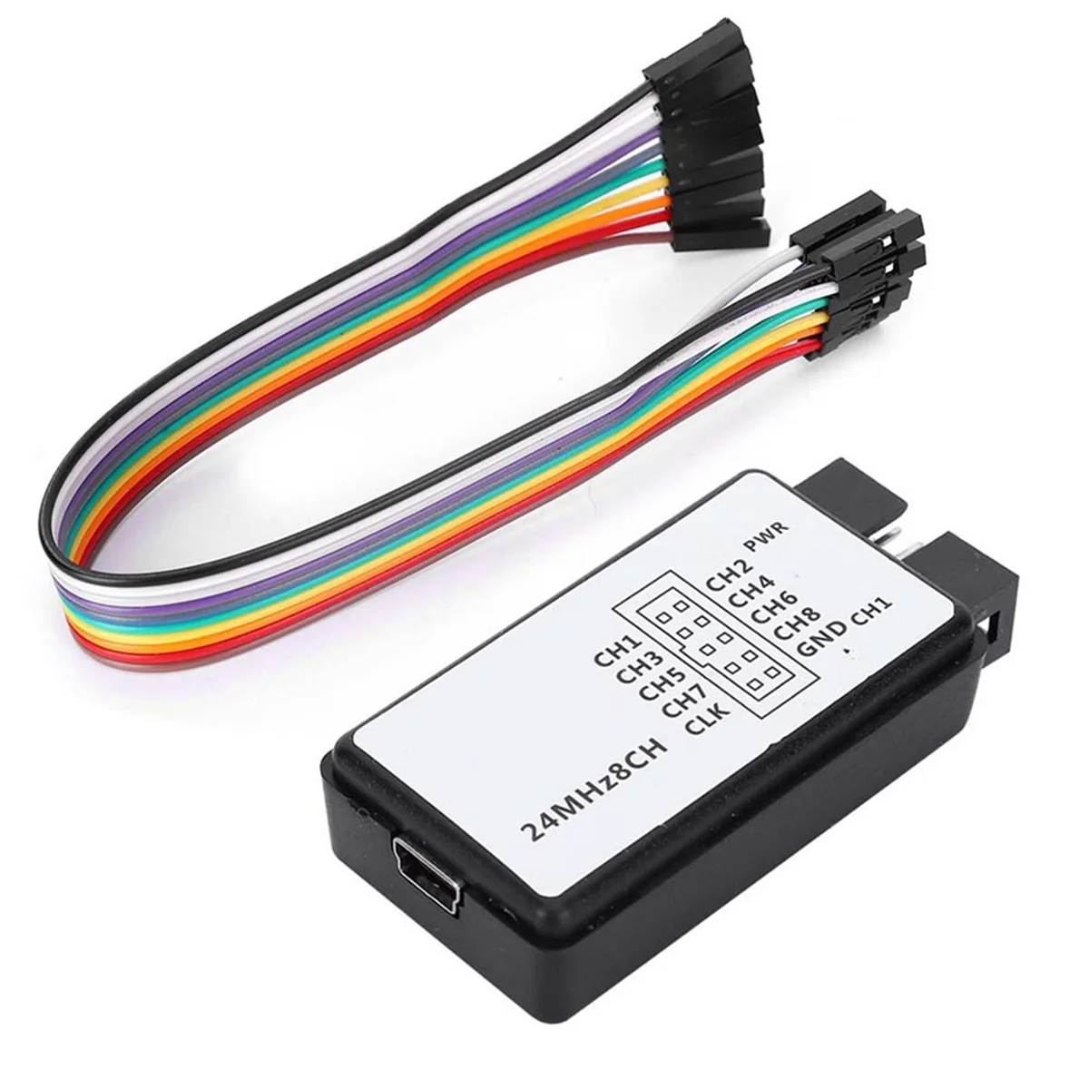El mejor analizador lógico, dispositivo analizador lógico de 24MHz, conjunto de dispositivos analizador lógico USB, Mini Digital de bolsillo, memoria de entrada de 8 canales