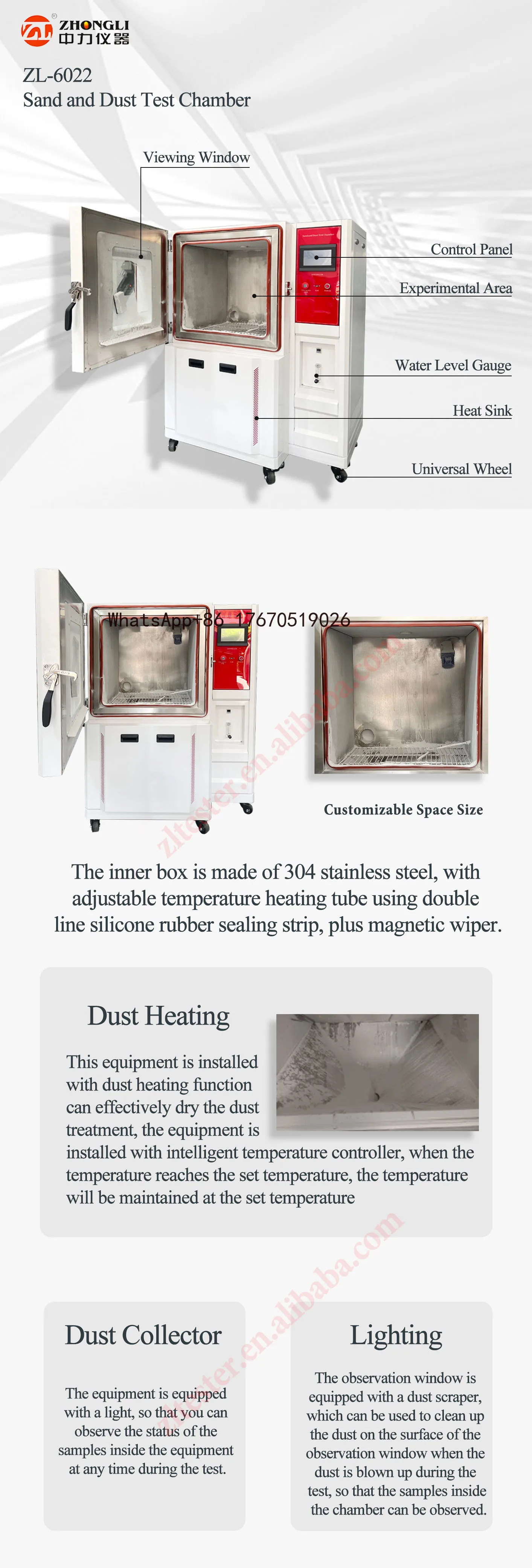 2026-IP56 Sand and Dust test Chamber IP Dust Environment test Chamber Laboratory Sand test Chamber