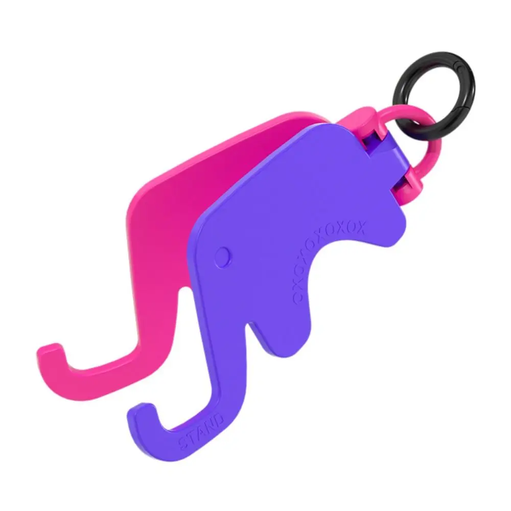 

Elephant Shape Mobile Phone Stand with Keychain Foldable Mobile Phone Holder Portable Mini Cell Phone Bracket Phone Accessories