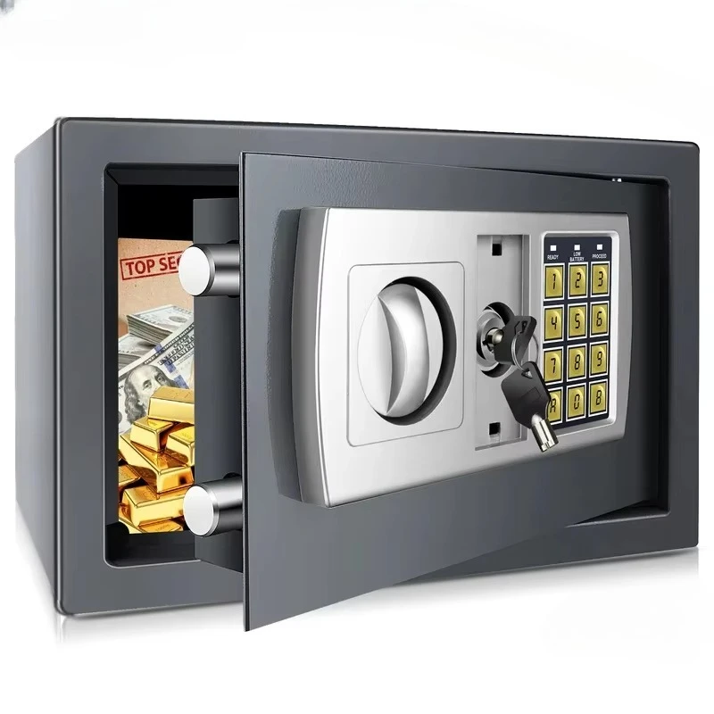NEW Electronic Digital Keypad Lock Safe Security Box All Steel for Home Office Password and Key Unlock Safe and Compact Two Keys
