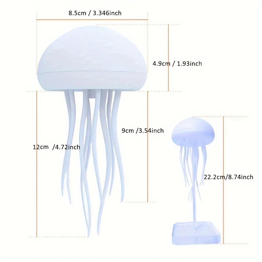 Modern Jellyfish Desk Lamp Rechargeable Type-C Powered Color Changing Lamp Suitable for Home Decor Office Bedroom Lighting