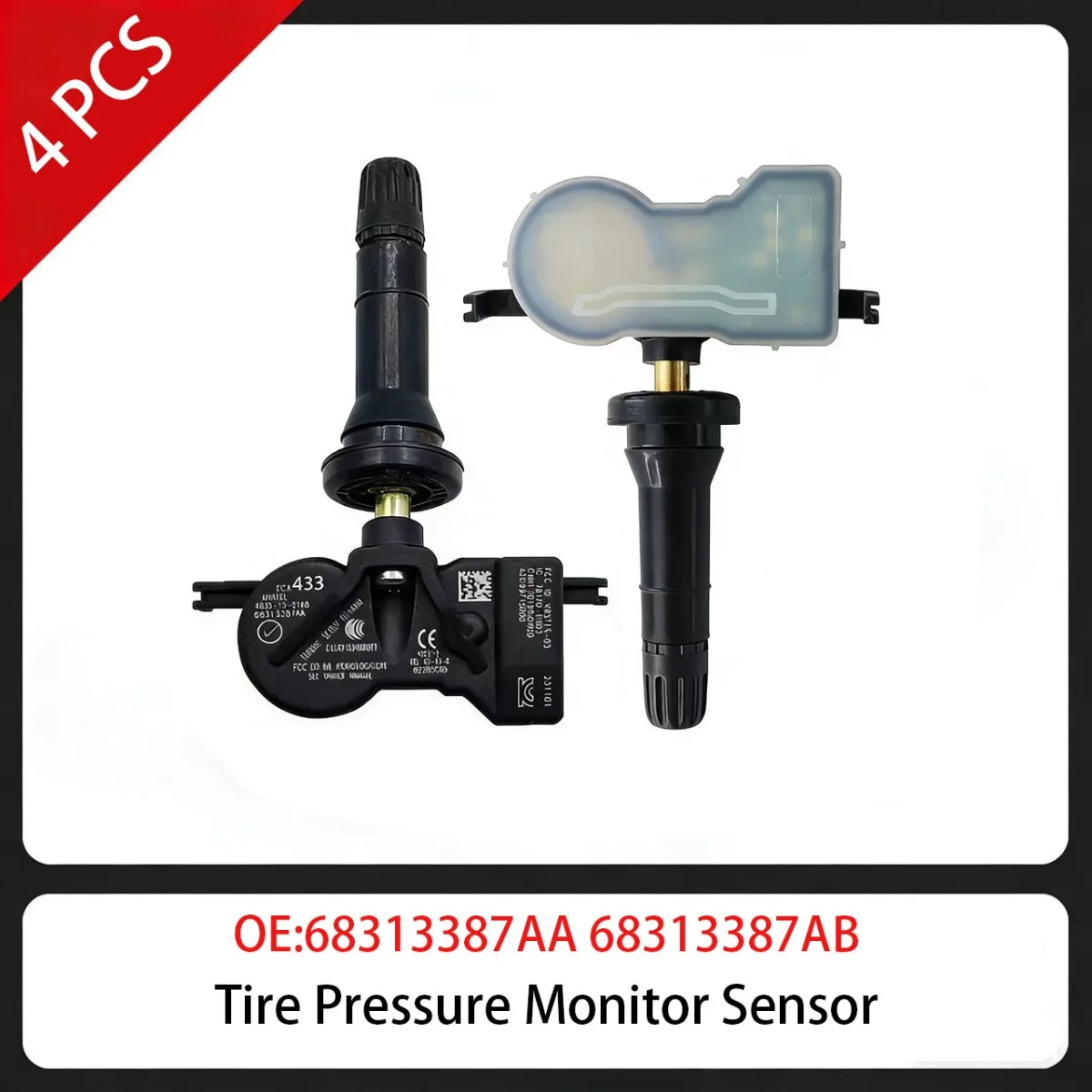 

4 шт. датчик давления в шинах 68313387AA 68313387AB 433 МГц для Chrysler 200 Voyager Jeep Compass Grand Cherokee Grand