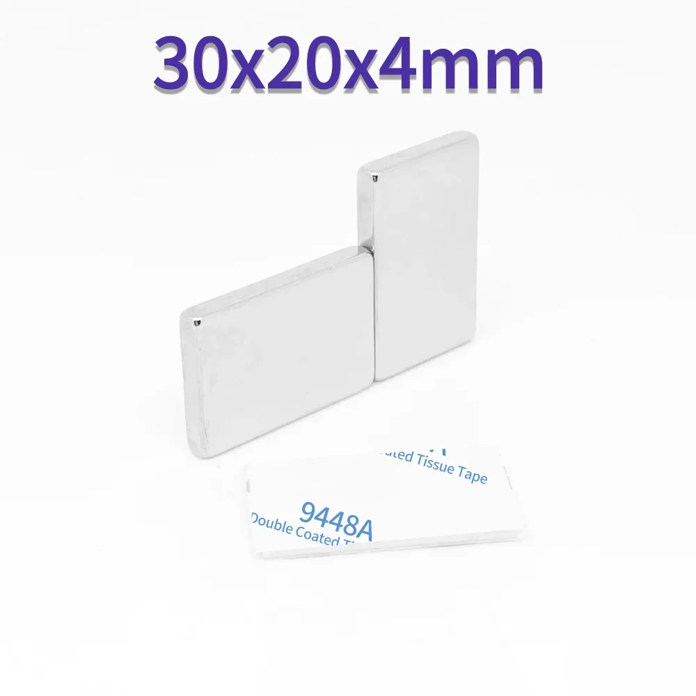 Magnete quadratico 30X20X4mm con nastro autoadesivo 30*20*4 Magnete potente 30x20x4 per frigoriferi domestici, uffici fai da te