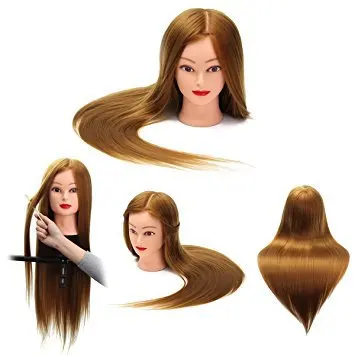 

Mannequin head hairdresser doll head 60 cm 22 inches synthetic hair, mannequin, female hairstyle styling training Stylish fine