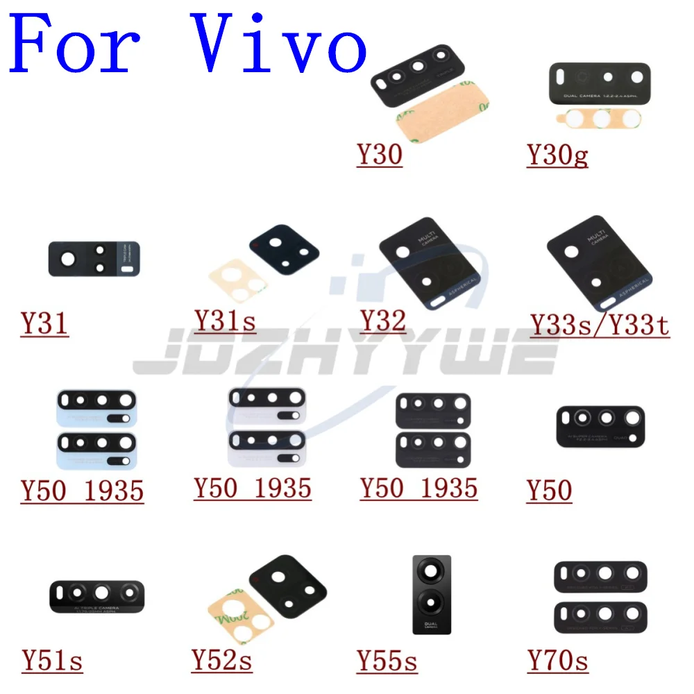 

Стеклянная линза задней камеры с наклейкой для Vivo Y70s Y55s Y52s Y51s Y50 1935 Y33s Y33t Y32 Y31s Y30 Y30G + инструменты