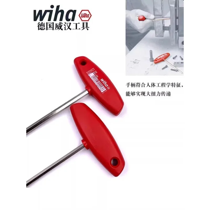 German Wiha 334 Extra Long T-Handle Flat Hex Key Screwdriver 00904