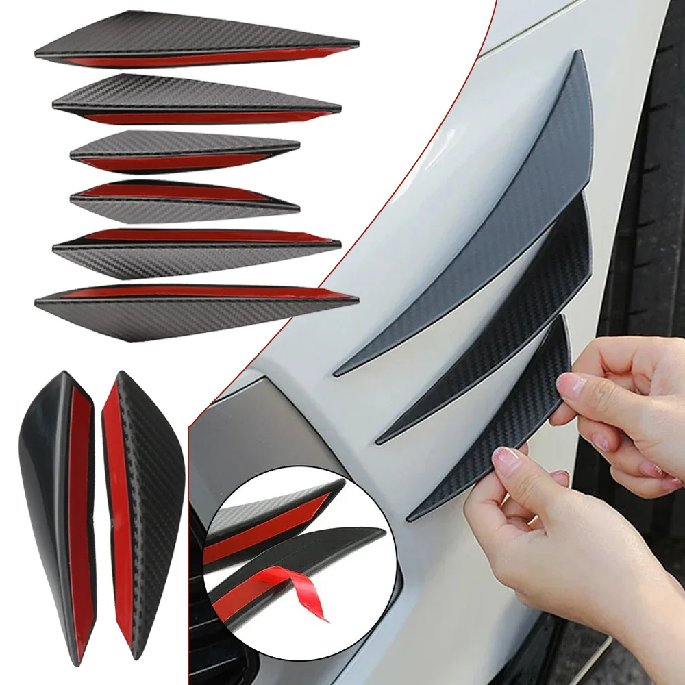 

4/6Pcs Anti-Scratch Spoiler Splitter PVC Front Bumper Lip Long Crescent Side Skirt Protector for Cars Automobiles Accessories