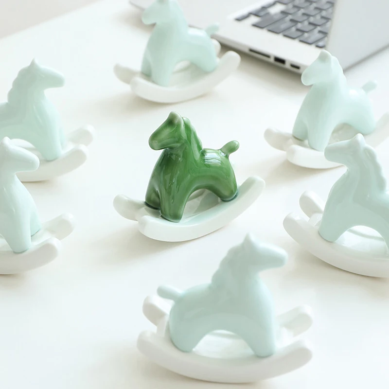 

Figurines & Miniatures Rocking Horse Trojan Wedding Ornament Home Decor Crafts Kids Toys Tea Pet Ornament Drop Shipping
