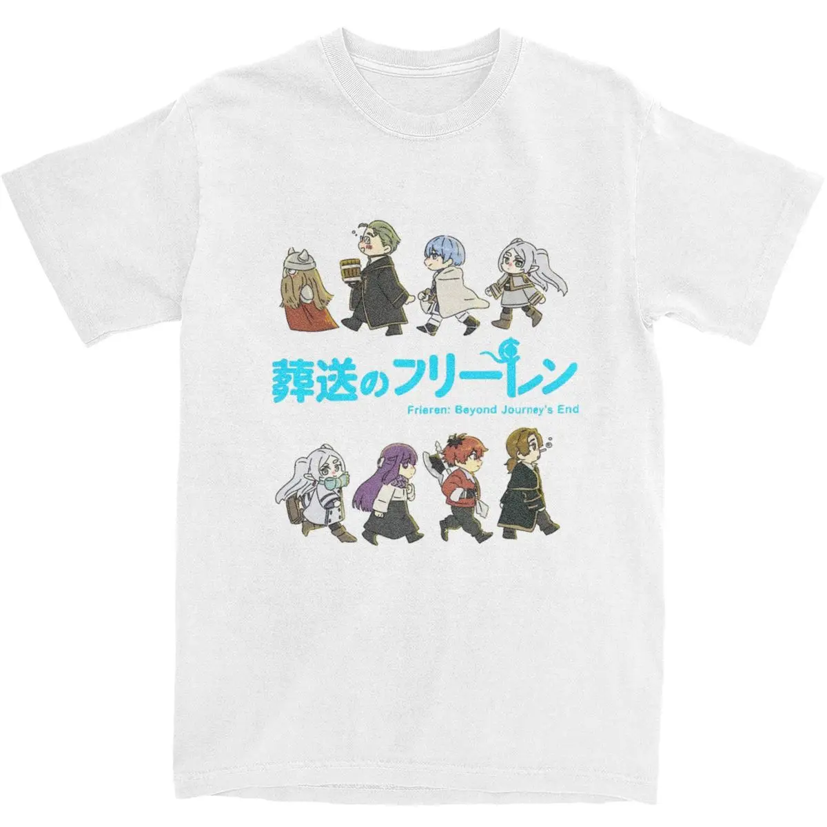 Frieren At The Funeral Anime T-Shirt Summer Characters Fern T Shirts 100% Cotton Hip Hop Tee Shirt For Men Short Sleeve Clothing