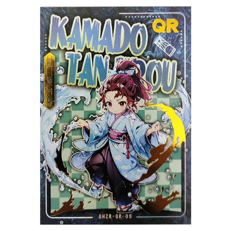 Anime Demon Slayer Rare QR Refraction Foil Kochou Shinobu Kanroji Mitsuri Toys for boys Collectible Cards Birthday Present