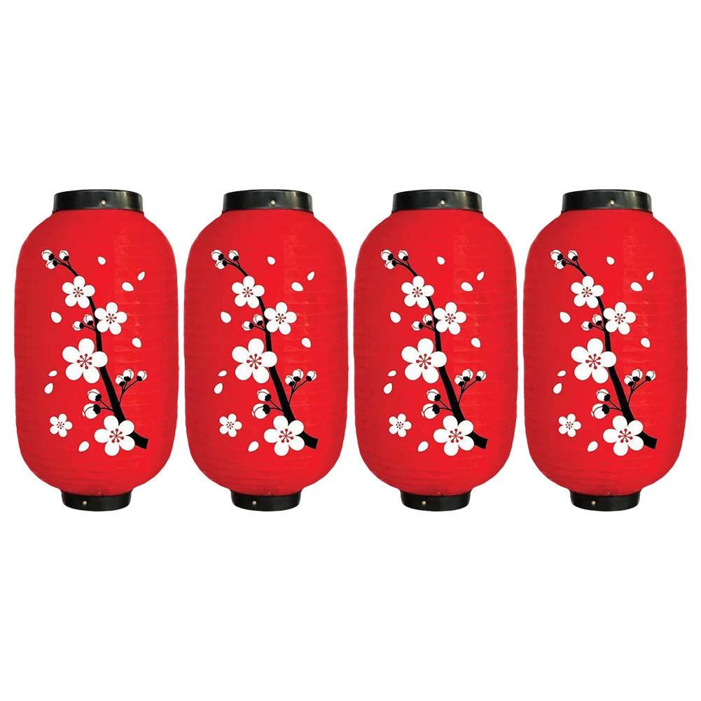 

Набор из 4 декоративных подвесных фонарей в форме цветков сливы, 25 см, водонепроницаемые, для дома, ресторана, двора