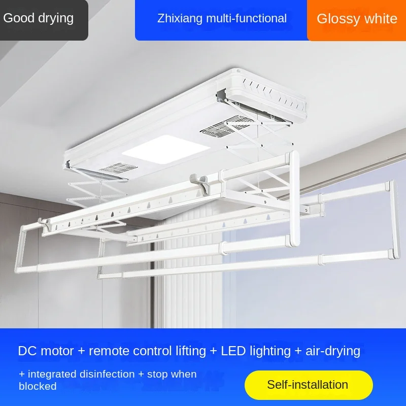 Electric clothes hanger home balcony intelligent lifting cooling rod top-mounted indoor automatic telescopic drying Rod