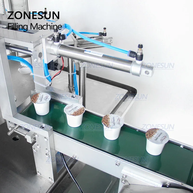 ZONESUN Mesin Pengemas dan Penyegel Kuantitatif Bubuk Halus Polong Kopi Putar Otomatis