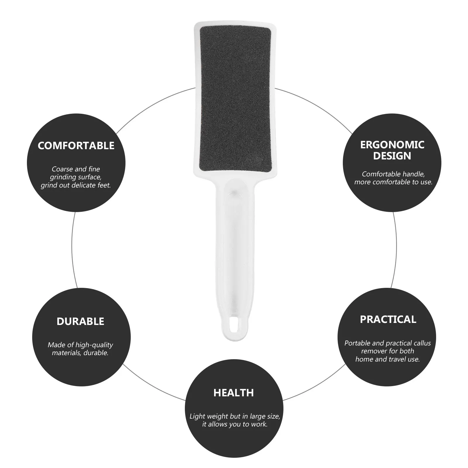 3Pcs Double-Sided Foot Rasp Tool for Callus Removal Extra Large Ergonomic Foot File Wet Dry Use Pedicure Care Accessory