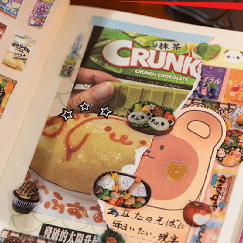 Mr Paper, 2 rotoli/borsa Showa Tang Shop Flash Sand Nastro fustellato set di nastri washi colorati forniture di cancelleria nastro adesivo