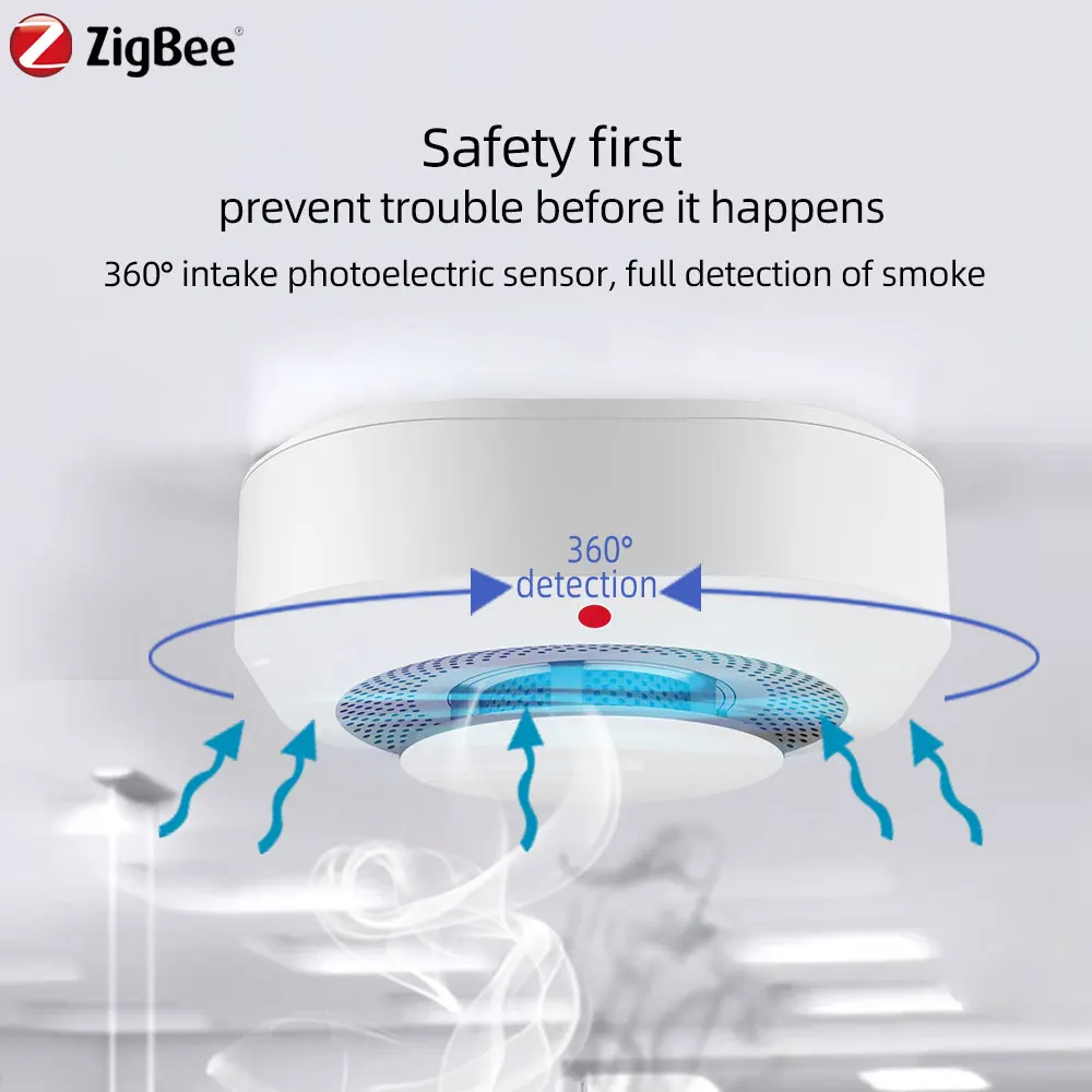 PGST Tuya Smart Zigbee датчик дыма детектор дыма датчик домашней безопасности для системы безопасности через приложение Smart Life