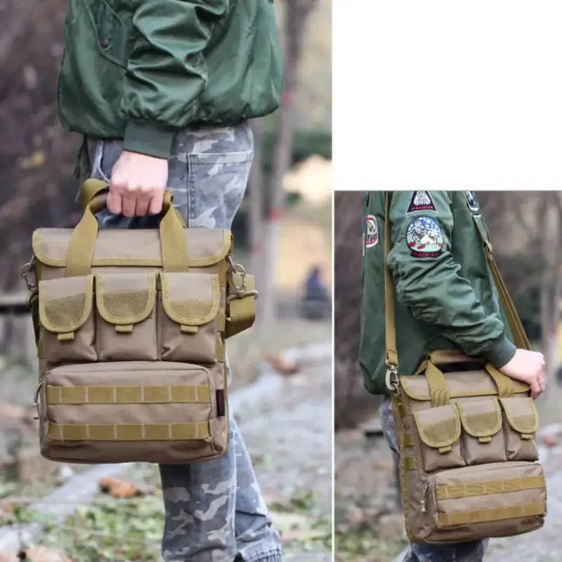 Fishing Hunting Tackle Handbag Tactical Messenger Bag Men Molle Shoulder Rucksack Outdoor Camping Hiking Climbing Large Satchel