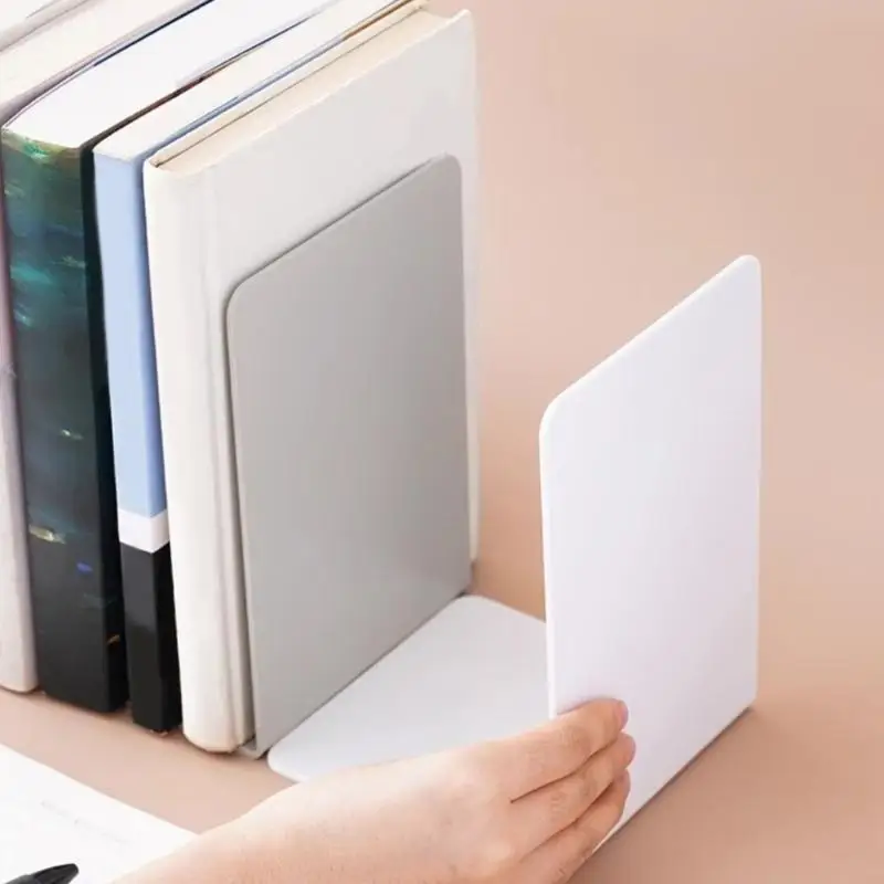 Simple Bookends L-Shaped Bookends Book Stoppers Desk Bookshelf Book Holders Shelf Book End For Library Bedroom