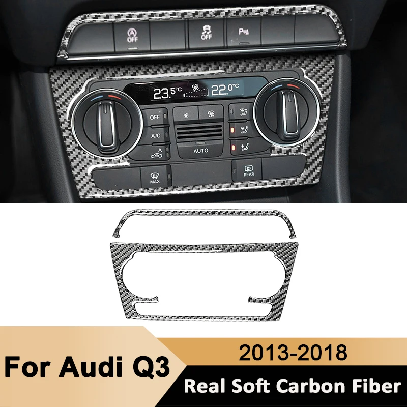 

Carbon Fiber Car Center Air Conditioning Control Panel Trim Frame Decorative Sticker For Audi Q3 2013-2018 Interior Accessories