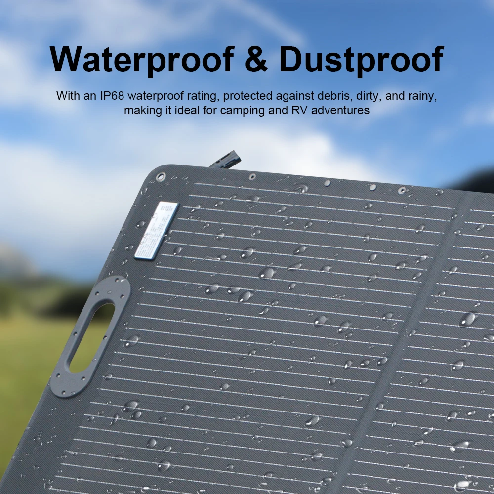 Ctolity 100w 200w painel solar para acampamento etfe flexível dobrável gerador solar kit portátil painel solar 12v-18v à prova dwaterproof água