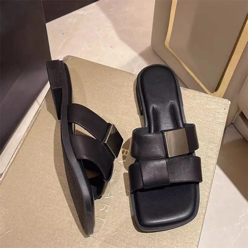 Summer Roman Women Slippers New 2024 Fashion Open Toe Belt Buckle Flats Slides Shoes Ladies Outdoor Casual Beach Shoes Sandalias