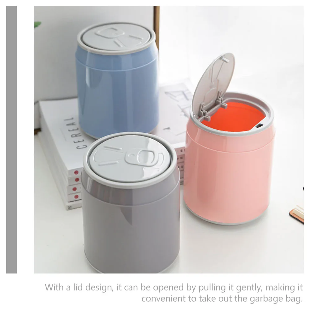 

Mini Desktop Trash Can with Lid Small Plastic Garbage Bin Office Countertop Wastebasket Compact Tiny Desk Trash Bin for Home