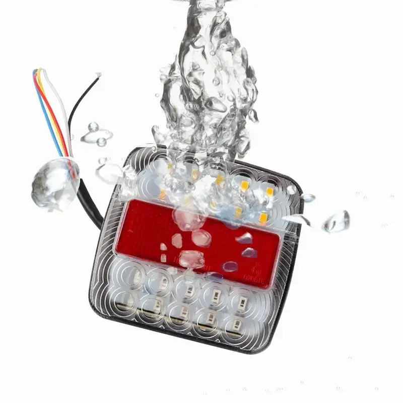 For Car Truck ATV 2Pcs 12V Trailer Tail Light LED Turn Signal Indicator Waterproof Rear Brake Light Number License Plate Light