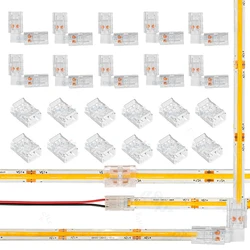 Solderless LED Strip Connector L Type Right Angel 24V 12V COB 8mm 10mm 2pin LED Connectors For COB LED Strp Light Single Color