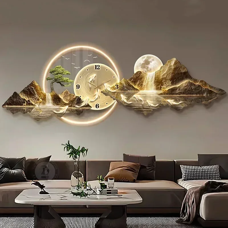 Modern Luminous Wall Watch Silent Aesthetic Creative Design Clock Wall Nordic Living Room Decoration