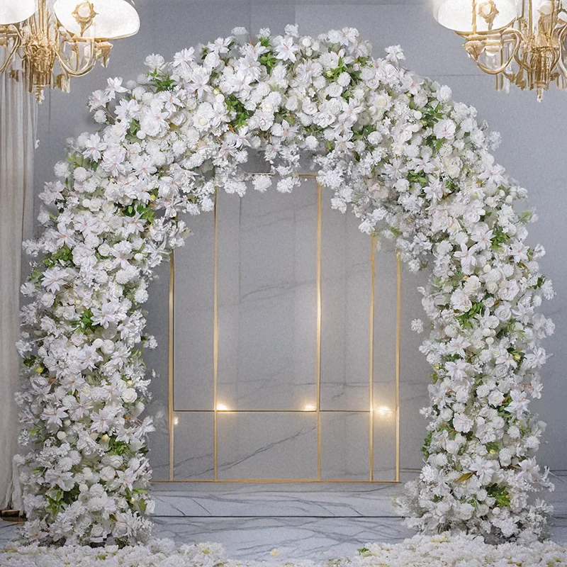 

240 см маленькие свежие U-образные арки цветочная композиция свадебные украшения искусственные розы ряды украшение фона для мероприятий