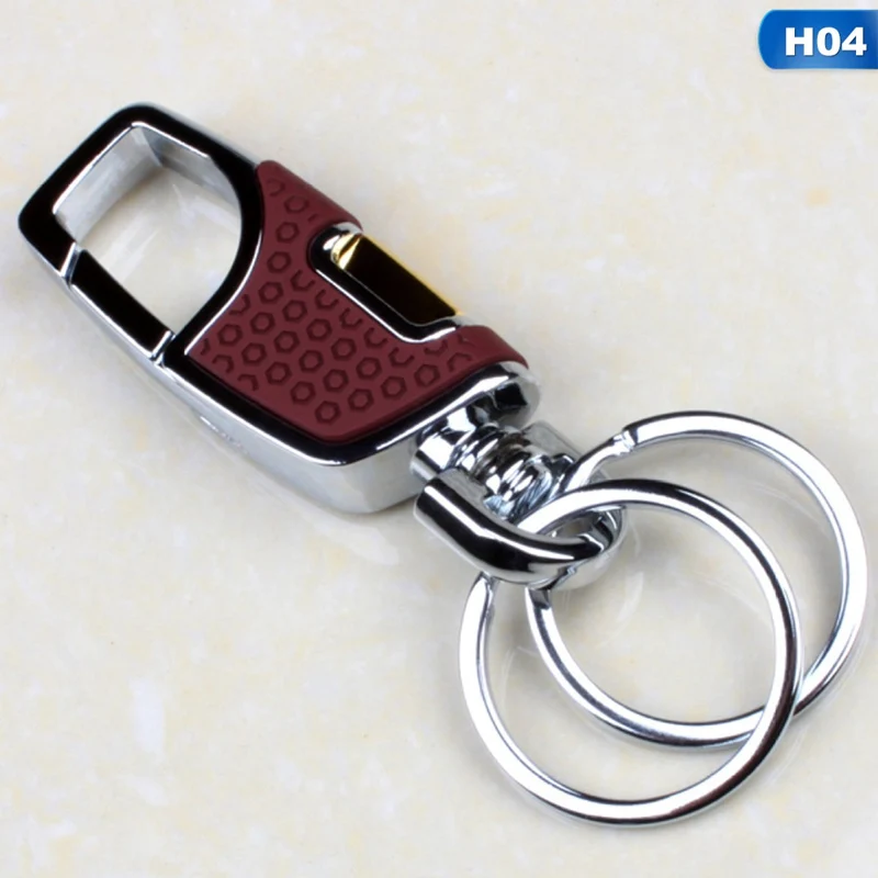 Simple Double Switch Keychain Metal 360 Degrees Rotatable Key Holder Rings Buckle Fashion Men's Luxury Car Keyring Accessories