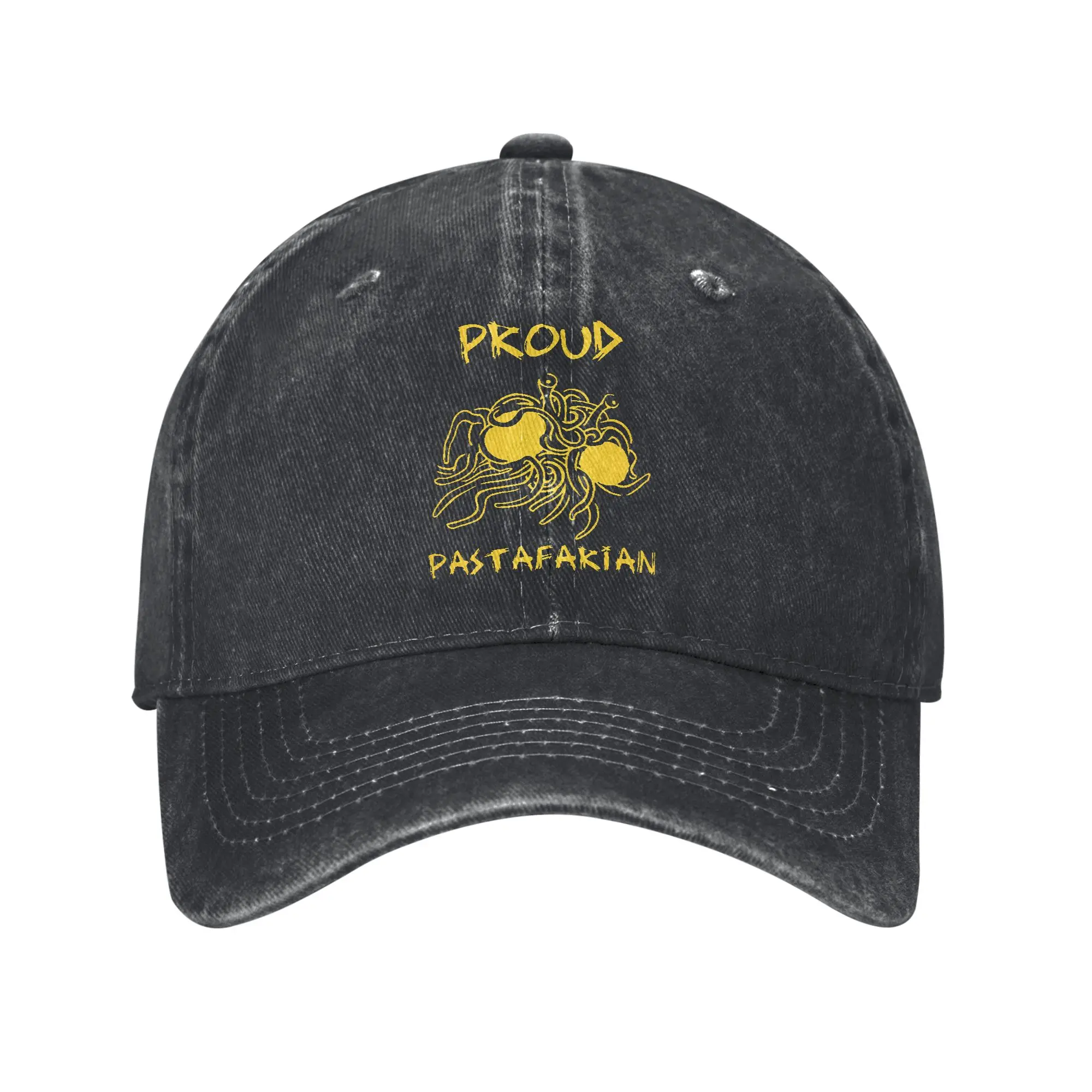 Vintage Proud Pastafarian Baseball Cap Unisex Distressed Denim Washed Headwear Flying Spaghetti Outdoor All Seasons Travel Cap
