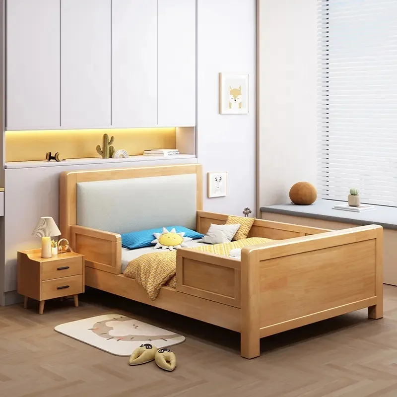 

Modern Pure Kid's Bed for Sale Wooden Twin Beds with Storage Toddler Wooden Solid Wood Bed