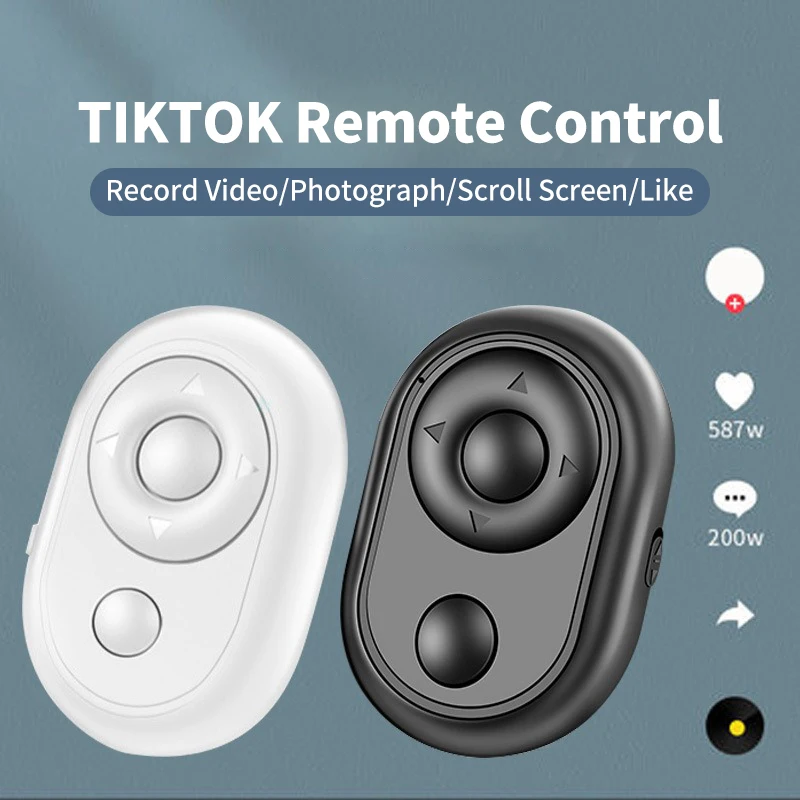 

Bluetooth Remote Control Mobile Phone Universal Remote Shutter for iPhone Tiktok Youtube Podcast Live Selfie Wireless