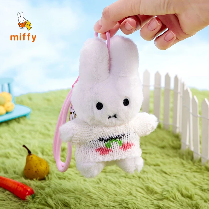Kawaii Miffy Ciondolo in peluche Cartone animato Peluche soffice di alta qualità Accessori per zaino anime Bambole di peluche fofinose Regalo perfetto