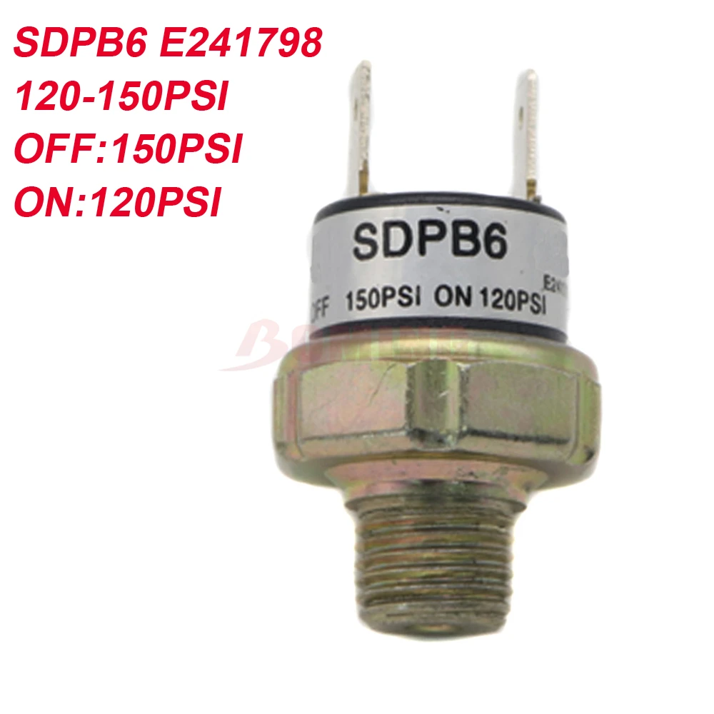 12V/24V 120-150PSI SDPB6 E241798 OFF 150PSI ON 120PSI Air Compressor Pressure Control Switch Valve Fits For Train Horn