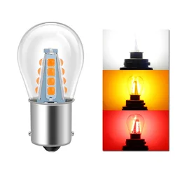 1x 1156 LED Ba15s P21w SMD 3030 Car Light Glass Bulb S25 White 12v 24v Auto Vehicle Reverse Lamp Drop Shipping Supported