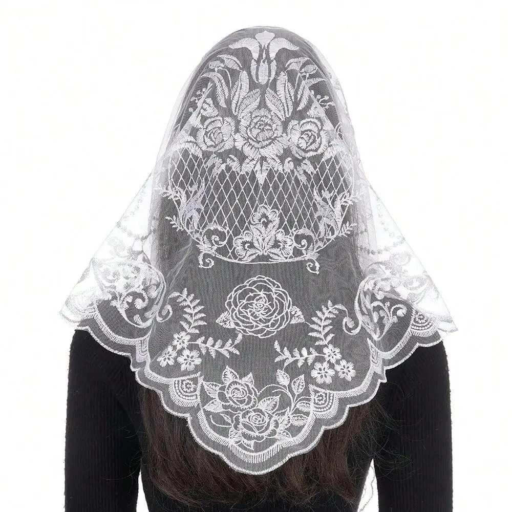 

Virgin Mary Veils For Chu 1rch Catholic, Our Lady Of Guadalupe Lace Mantilla Chapel Veils Mass Head Coverings For Women